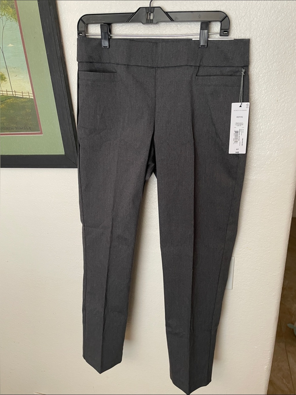 Liz Claiborne Charcoal Gray Slim Dress Trousers